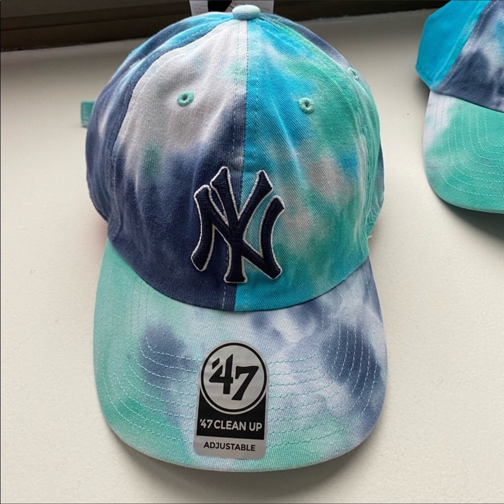 New York Yankees 47 Blue Teal Tie Dye Baseball Cap - Picture 14 of 14